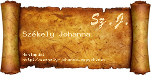 Székely Johanna névjegykártya
