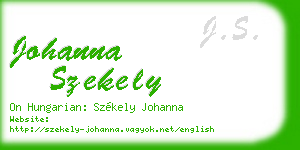 johanna szekely business card