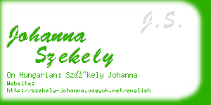 johanna szekely business card